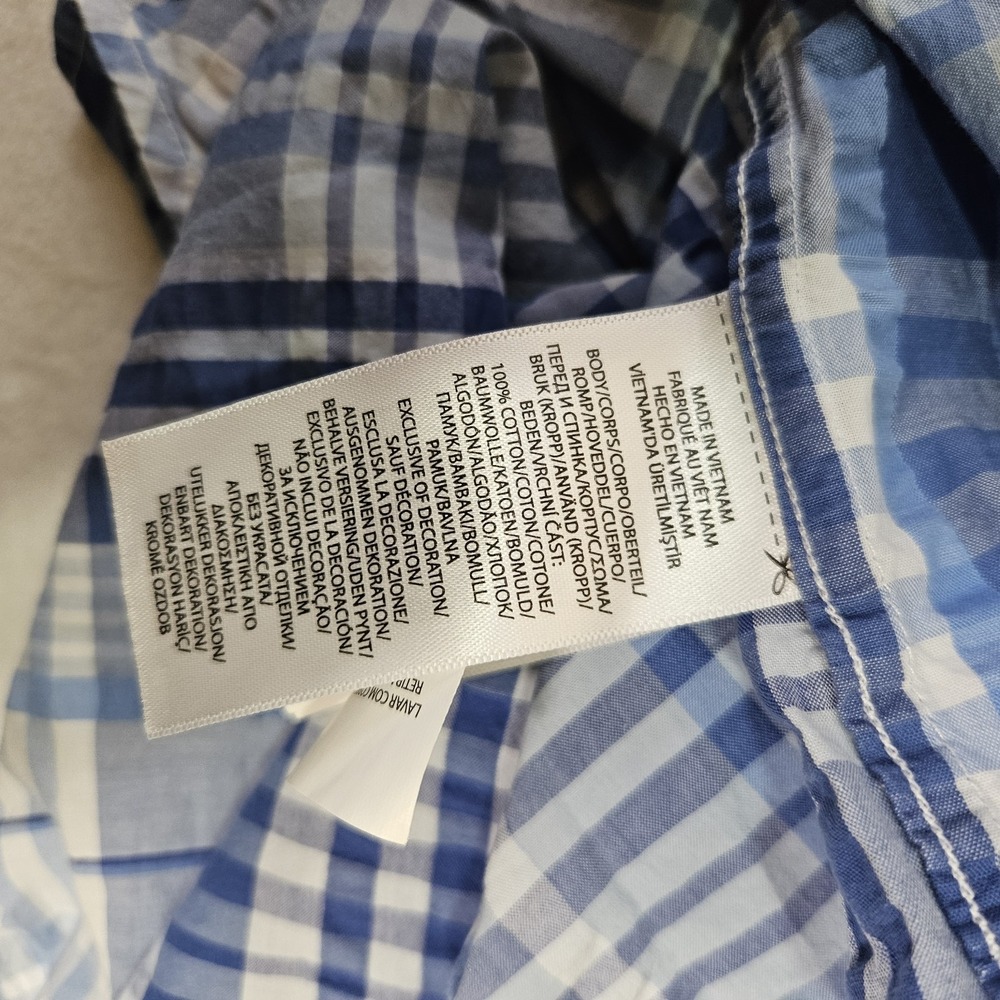 Polo Ralph Lauren Boys Performance Blue Plaid Shirt‎ Size L 14-16 Preppy Casual - Picture 7 of 7